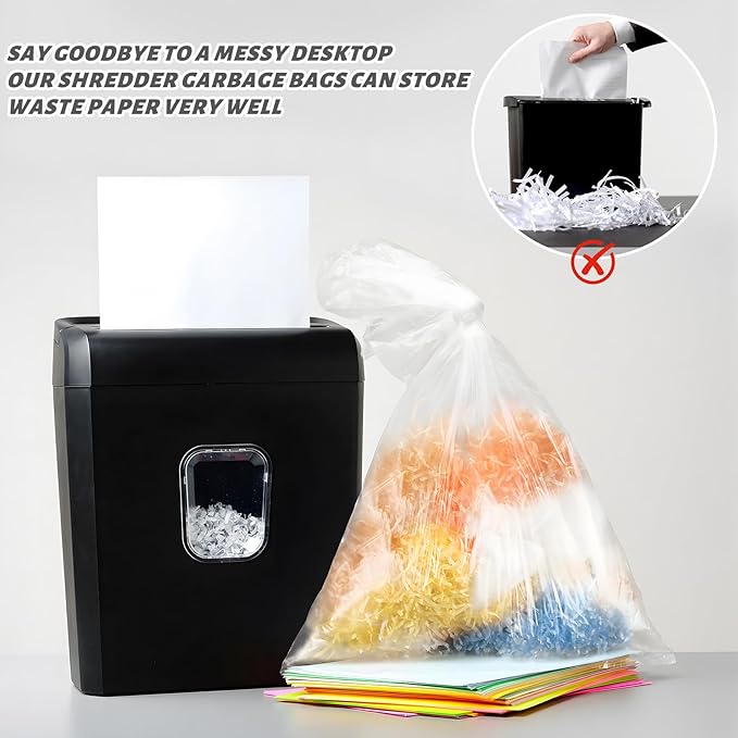 YooNotee 200 Pcs Shredder Bags Large Gallon Size Paper Shredder Bags for Home Office Paper Trash Shredded Materials(23.62 x 15.75 Inches)