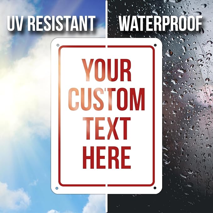 Custom Sign, Personalized Signs for Office, Business, Workplace, Warehouse, Airbnb, Warning Label, Delivery Red Border Signs, 8 x 12 Inches, Rust Free PVC, Waterproof, Hazard Information, Made in USA (Multi-color, 8 x 12")