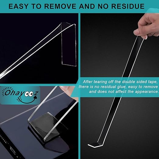 Ohayooz® Extra Strong Double Sided Tape Heavy Duty Removable 30FT, Clear Sticky Adhesive Nano Tape Tough Washable Waterproof Mounting Tape for Hanging Picture, Poster, Carpet, Photo Deco, Pack of 3