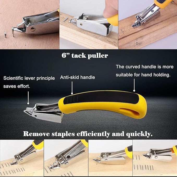 Sunxeke 3Pcs Heavy Duty Upholstery and Construction Staple Remover with Tack Puller Tool, Nail Puller, Carpet Remover, for Removing All Kinds of Staples