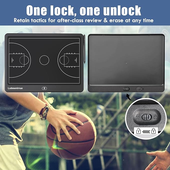 Electronic Basketball Coaching Board - 16 inch LCD BasketballTactics Board with Stylus Pen, Basketball Coach Essentials