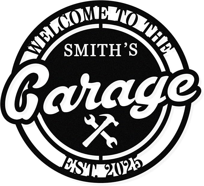 Personalized Garage Sign, Personalized Fathers Day Sign for Dad, Mechanic Workshop Sign, Metal Garage Wall Decor, Custom Garage Sign, Gift for Grandpa，garage decor for men