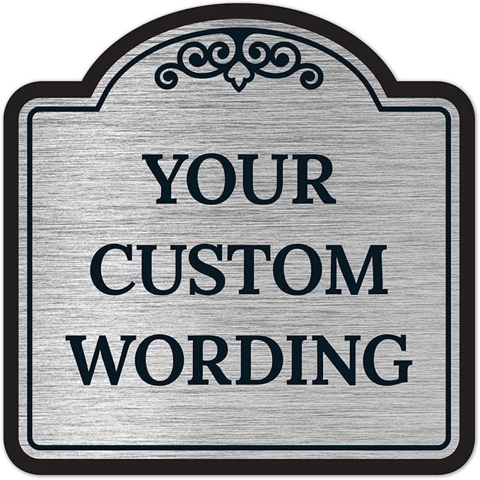 Custom Decorative Sign, Personalized Metal Sign for Business, Driveway, Home, Airbnb, Office Door Plaque, Brushed Nickel Sign, 18x18 Inches, ACM, Fade Resistant, Made in USA by Sigo Signs