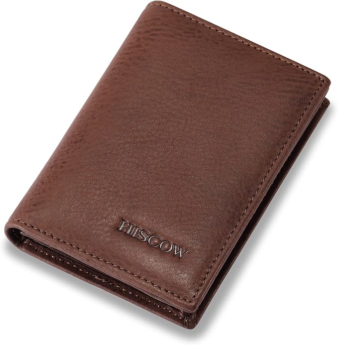 Leather Business Card Case Holder for Men & Women, Italian Calfskin