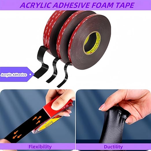 Gasenvan Double Sided Tape Heavy Duty, Mounting Adhesive Tape 1 in x 15.4 ft, Waterproof Adhesive Strip Tape for Indoor & Outdoor, Automotive Trim, Garage,LED Strip Lights, Home Decor