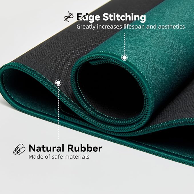 Reniteco Waterproof Large Gaming Mouse Pad with Durable Stitched Edges, Non-Slip Rubber Base, Grainy Jacquard Mouse Mat Desk Pad for Home Office Gaming, 31.5''x11.8''x0.12'', Matte Green