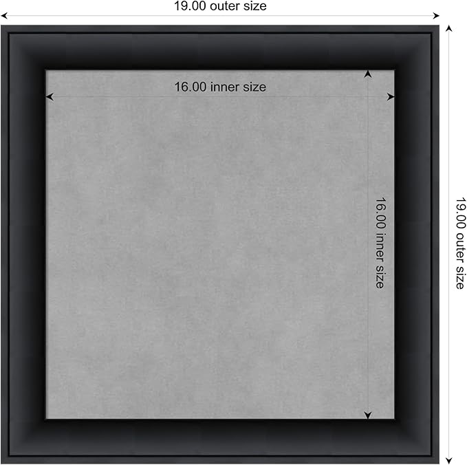 Amanti Art Black Framed Magnetic Board 19x19 Small Vision Board for use with Magnets, 100% Metal Sheet to Display Items as Office Decor or for Home Organization in mudroom, Kitchen or Kids Room