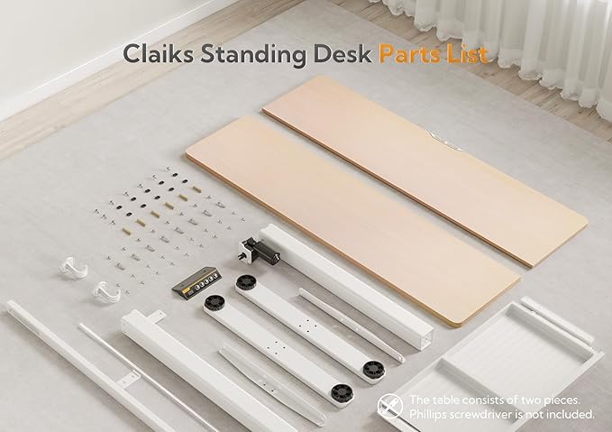 Claiks Standing Desk with Drawers, 55x24 Inch Electric Stand Up Adjustable Height Desk Computer Workstation, Natural