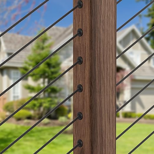 BLIKA 60 Pack 25 30 35 Degree 1/8" Black Cable Railing Angle Beveled Protector Sleeves, T316 Stainless Steel, Angle Protector Sleeves Deck Stair Cable Railing Hardware Kit for Wood Posts