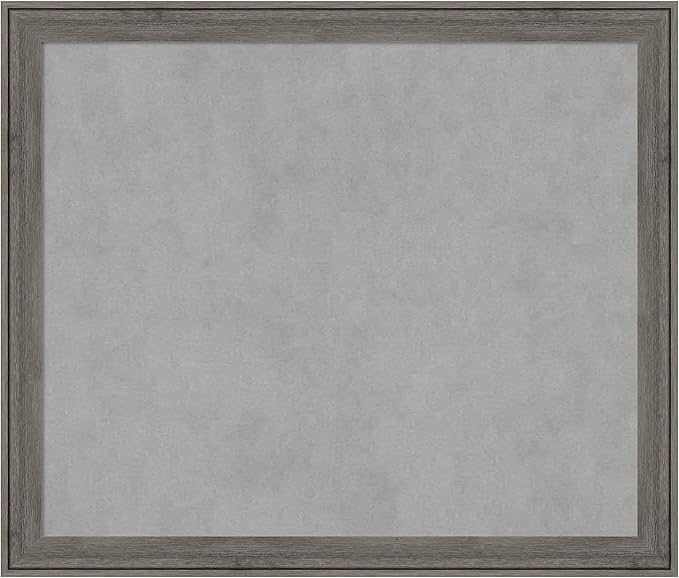 Amanti Art Grey Framed Magnetic Board 23x27 Medium Vision Board for use with Magnets, 100% Metal Sheet to Display Items as Office Decor or for Home Organization in mudroom, Kitchen or Kids Room