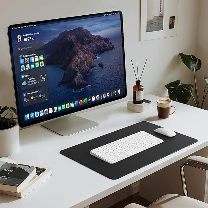 Jotsome Leather Desk Pad Mat, Non-Slip Desk Blotter Pad - Desk Protector for Office, Home, Lap Desk, Laptop, and Desktop, Gift for The Holidays (Black, 17" x 12")