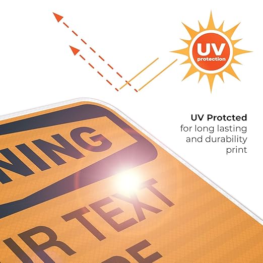 Custom Warning Sign, OSHA Sign, 12x18 Inches, 3M EGP Reflective .063 Aluminum, Fade Resistant, Indoor/Outdoor Use, Made in USA