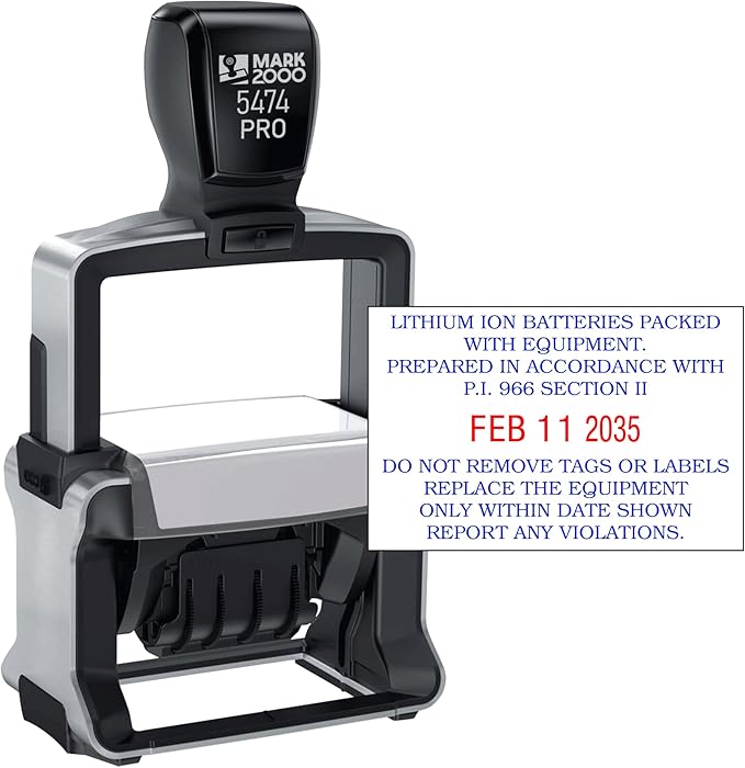 Mark 2000 5474 Professional Self Inking Date Stamp with Custom Text - Up to 8 Lines of Text