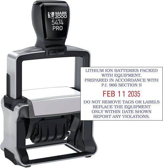 Mark 2000 5474 Professional Self Inking Date Stamp with Custom Text - Up to 8 Lines of Text