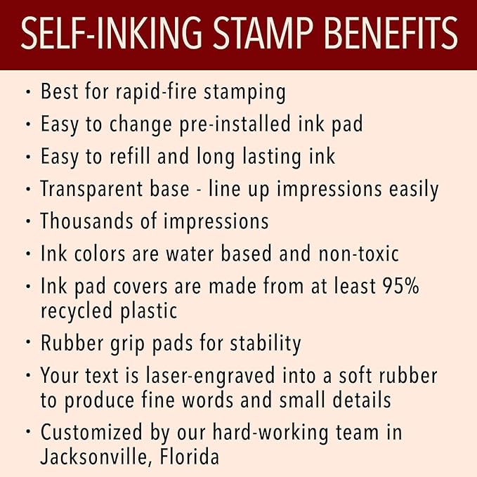 Self Inking Modern Address Stamps | Custom Return Address Stamper (Magazine Serif, Large)