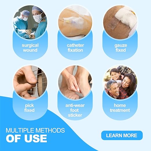 OK TAPE OKPore Transparent Medical Tape (Pack of 6) - First Aid Surgical Tape Hypoallergenic and Breathable for Wound Dressing Care, Latex Free, 2in x 10yds