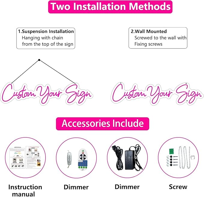 Custom Neon Signs for Wall Decor, Personalized LED Name Signs Neon Light for Bedroom Large Wedding Birthday Business Customizable Light up Sign Pink Sign Boy Girl Decoration