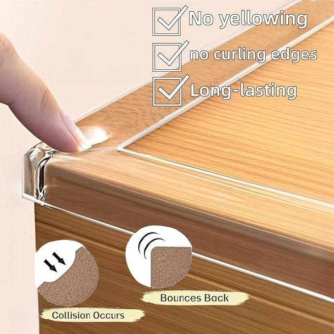 Clear Edge Protector, 1.18in Width x9.84ft Length(3cmx3m) Self-Adhesive Table Edge Guard,Sharp Edge Wrap Cover Tape，Furniture Corner Protectors