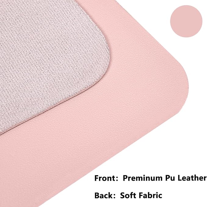 PU Leather Desk Pad Protector Gaming Mouse Pad Non Slip Desk Mat for Keyboard and Mouse Waterproof Desk Writing Pad for Office and Home Desk Accessories(Pink, 31.5 * 15.7)