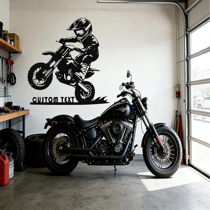 Custom Motorcycle Metal Signs Personalized Dirt Biker Name Sign Custom Garage Decor Motorbikes Wall Art Decor Motorcycle Sign Men Room D ecorate Gifts for Men Husband Rider