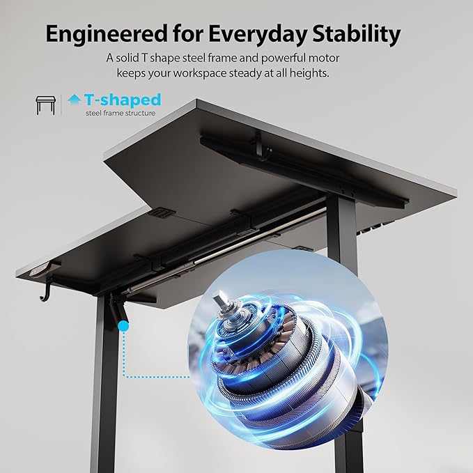 Agilestic Electric Standing Desk, L-Shaped 55 Inches Height Adjustable Desk, Sit and Stand up Desk for Work Office Home, Ergonomic Rising Computer Table for Home Office with Splice Board, Black