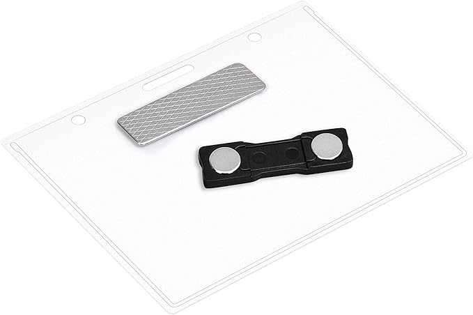 Amazon Basics Horizontal Magnetic Name Badge Holder - 600 Pack, Clear