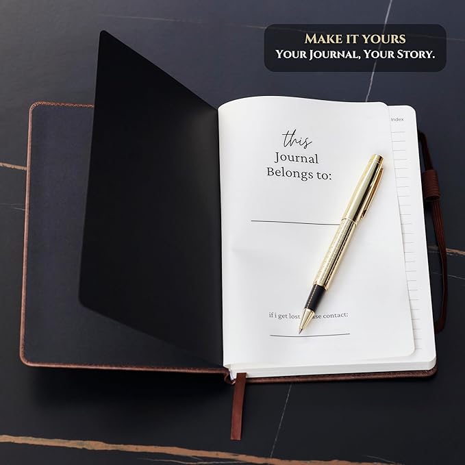 Veway Vegan Leather Journal and Pen Set, Tree of Life Notebook, A5 Lined Writing Journal with 224 Pages, Index and Gift Ready Box