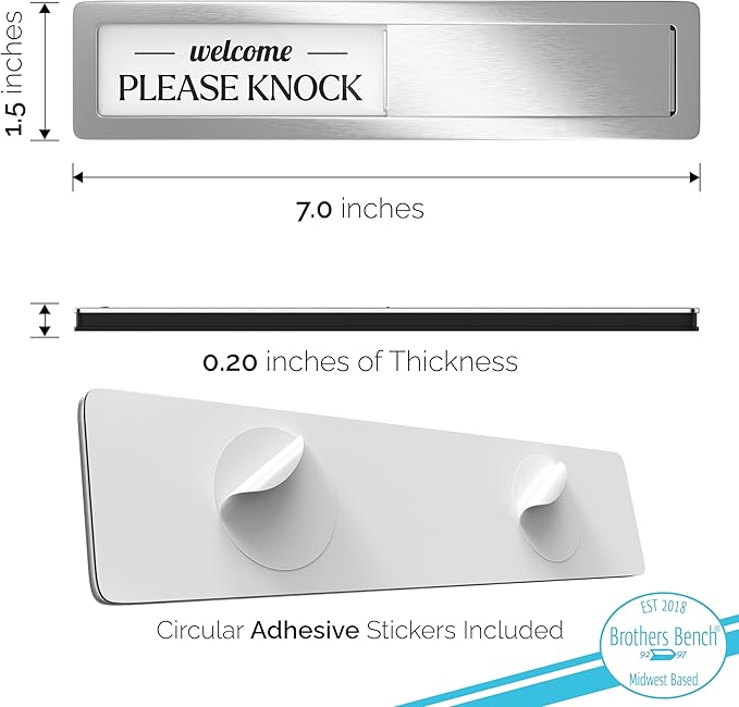 Stainless Steel Do Not Disturb Sign, Premium Please Knock Welcome Signs, Do Not Disturb Door Hanger Sign Alternative, In a Meeting Signs for Office Door, wfh Office Essentials Supplies Decor, 7x1.5