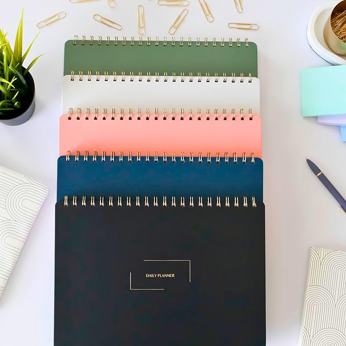 Merely Home | Durable & Sleek | Undated Daily and Weekly Planner | 8.25" x 11.75" | To Do List Notebook for Work | Simple Design | Multiple Layouts | Planner and Notebook in One (Rust, Weekly Planner - Landscape)
