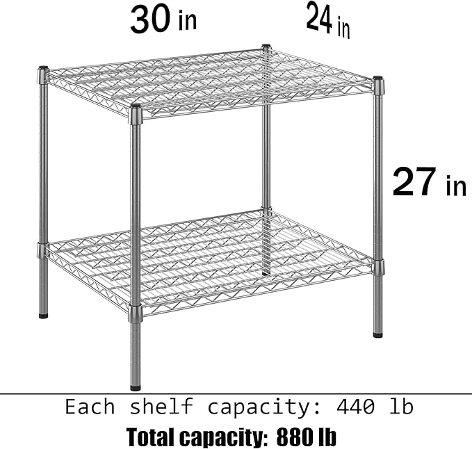 Regal Altair 24" Deep x 30" Wide x 27" Height Wire Shelving Kit | 2-Tier | NSF Commercial Storage Rack Unit