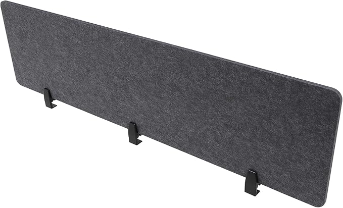 2pcs Privacy Panel, Standing Desk Divider 60"x16" Desktop Office Furniture Partitions, Clamp-On Acoustic Desk Divider Mounted Privacy Panel to Reduce Noise and Visual Distractions (Dark Grey)