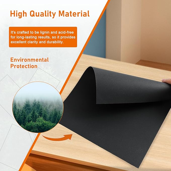 Guakicae 32 Sheets Black Cardstock 8.5 x 11 Halloween Cards, 80lb Heavyweight Black Card Stock Printer Paper for DIY Card Making, Invitations, Scrapbooking, School Crafts, Menus