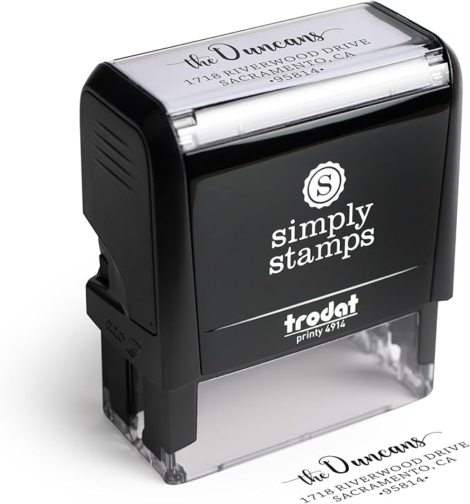 The Duncans Personalized Self-Inking Address Stamp | Envelope Return Address Stamp for Couples and Families | Custom Rubber Address Stamp (1, Xtra Large)