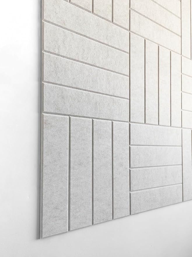 DECORITA Felt Bulletin Board Tiles | Modern Cork Board Alternative | Large Cork Boards for Walls | Aesthetic Felt Wall Panels for Office & Home Decor | Pinboard & Photo Board (12-Pack) | Ivory
