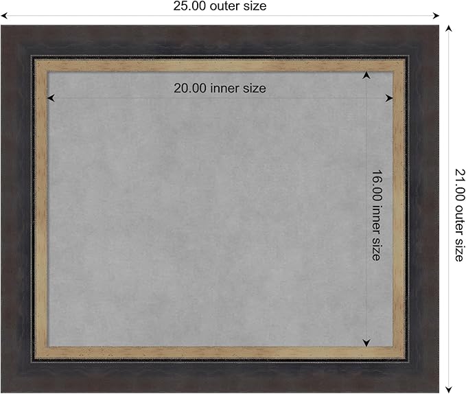 Amanti Art Black Framed Magnetic Board 21x25 Small Vision Board for use with Magnets, 100% Metal Sheet to Display Items as Office Decor or for Home Organization in mudroom, Kitchen or Kids Room