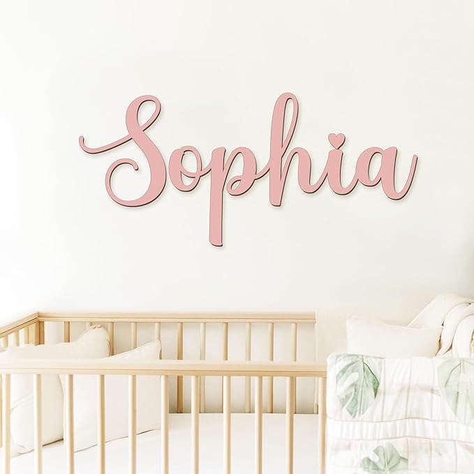 Personalized Wooden Name Sign for Nursery - Custom Name Signs for Kids Room, Personalized Nursery Name Sign - Perfect Room Decoration, Wall Name Decoration & Wedding signs, Family Name Signs (Single Name)