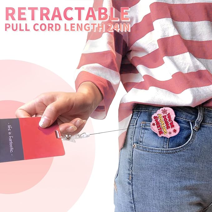 Aoryalps Retractable Badge Reel Holder Retractable with ID Clip for Nurse Nursing Name Tag Card Nursing Student Teacher Doctor Medical Assistant Work Office Clip-Gifts for Nurse