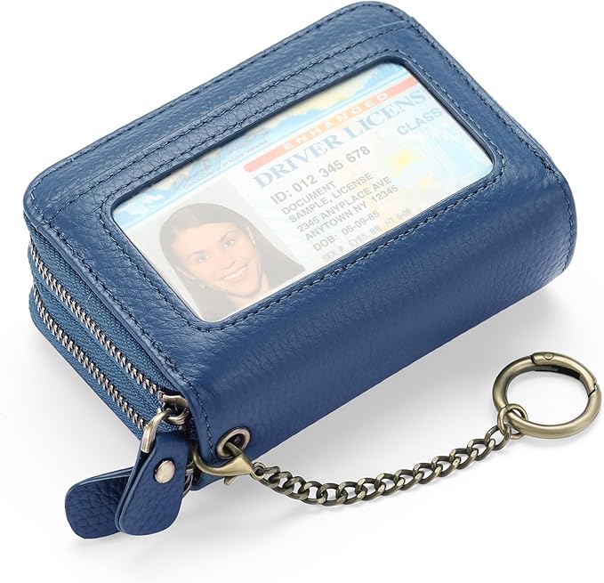 GOIACII Small Genuine Leather Wallet for Women, RFID Blocking Credit Card Holder Wallet