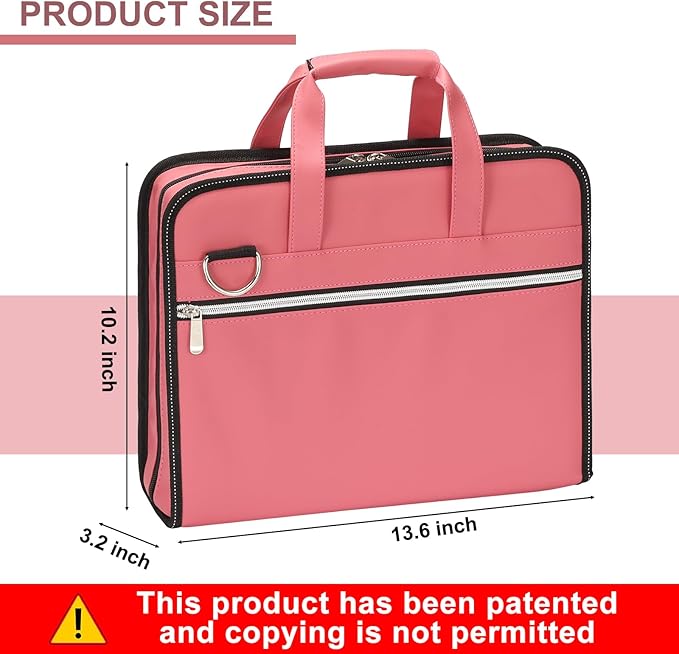 SEEKIND PU Leather Accordion File Organizer with Handle & Strap，12 Pockets Expanding File Folder with Zipper & Labels，Portable Document Organizer File for Letter A4 Files