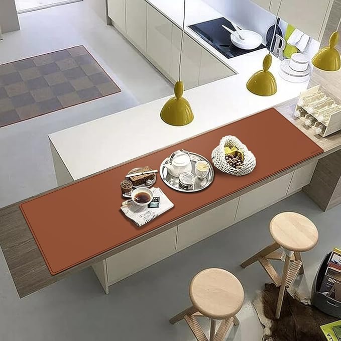 ZORESYN Waterproof PU Leather Desk Pad (63.0"x15.8") - Office Desk Mat for Keyboard and Mouse - Light Brown Extended Mouse Pad with Nonslip Base for Home & Office