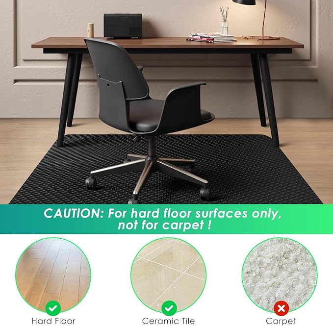 Vicwe Gaming Chair Mat for Hard Floor,36" x 55" Computer Chair Mat for Tile Floor,Anti-Slip Hard Floor Protector Rolling Chair for Office Home