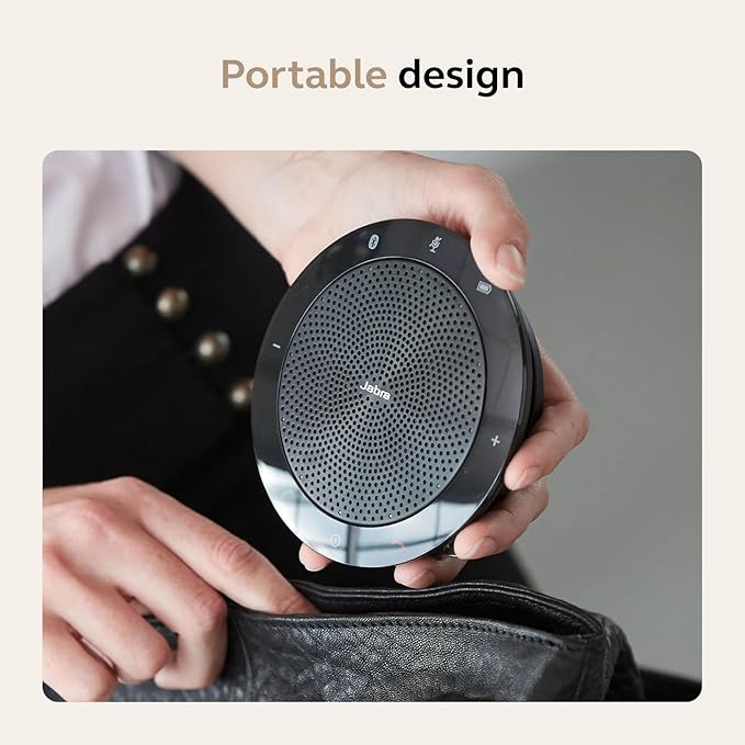 Jabra Speak 510 (2025 Edition) Portable, USB or Wireless Bluetooth Speaker for Meetings and Calls with Crystal-Clear Sound, Works with All Meeting Platforms - Microsoft Teams, Google Meet, Zoom, Black