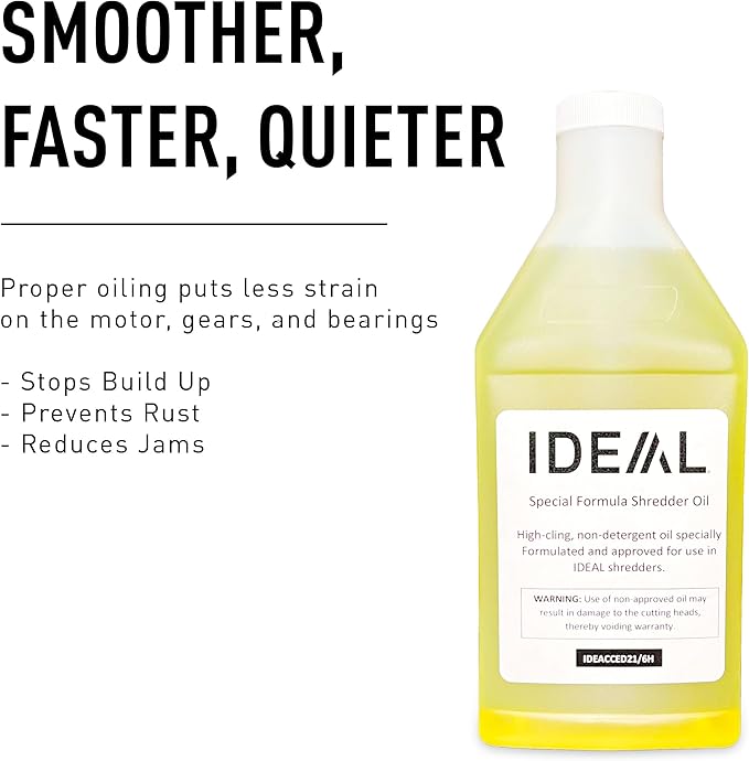 IDEAL Shredder Maintenance Combo Pack AC0920H Heavy-Duty Shredder Bags 20x47 Case of 80 40Gallon Gusseted + High-Cling Lubricating Shredder Oil 6x1-Quart Bottles, IDEACCED21/6H For 2503 2604 3104 3105