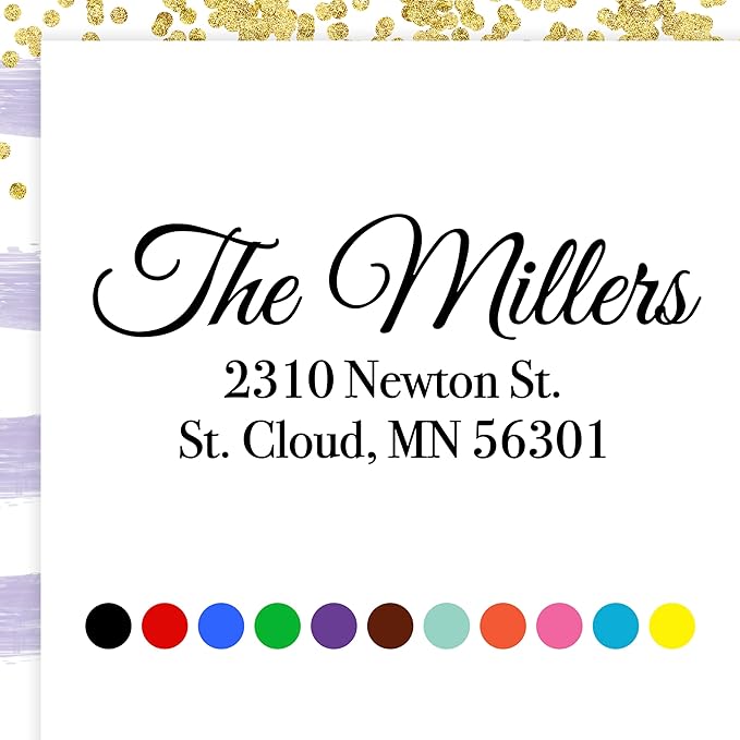 ExcelMark Personalized Return Address Stamp – Custom Self Inking Rubber Stamp (Medium, Great Vibes)