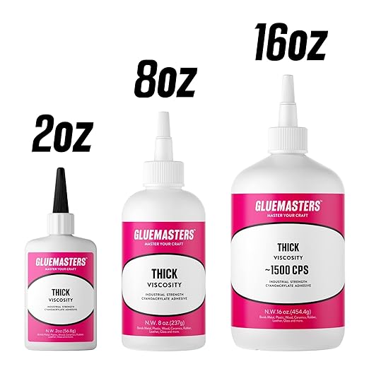 Professional Grade Cyanoacrylate (CA) Super Glue by GLUE MASTERS - 56 Grams - Thick Viscosity Adhesive for Plastic, Wood & DIY Crafts