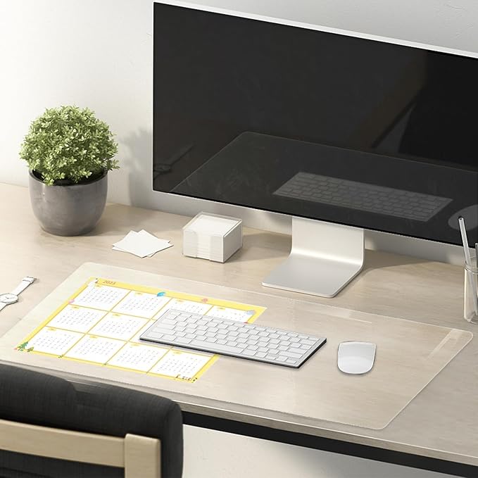Eisdroma 17 x 24 Inch Clear Table Cover Protector, Clear Desk Mat, Table Protector, 1.5mm Plastic Table Cover, Vinyl Table Protector, Desk Mats on Top