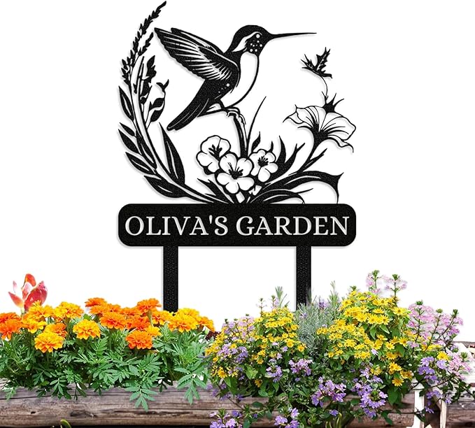 Personalized Garden Signs | Custom Bird Garden Stake Metal Sign | Metal Signs Customized | Garden Signs Decorative Outdoor | Garden Art Gifts | Customized Metal Yard Sign Stakes