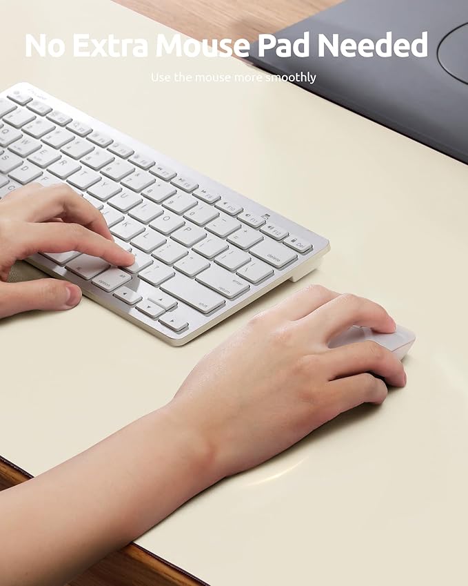 YSAGi Leather Desk Protector, Office Mat, Large Mouse Mat, Non-Slip PU Leather Blotter, Laptop Desk Mat, Waterproof Writing Pad for Office and Home (Cream, 31.5" x 15.8")