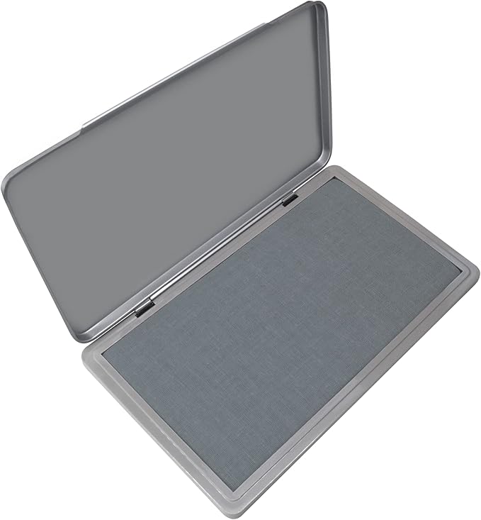 Metal Case Stamp Pad Large Size, Gray Color - Size: 3" x 6" - Choose from 15 Ink Colors