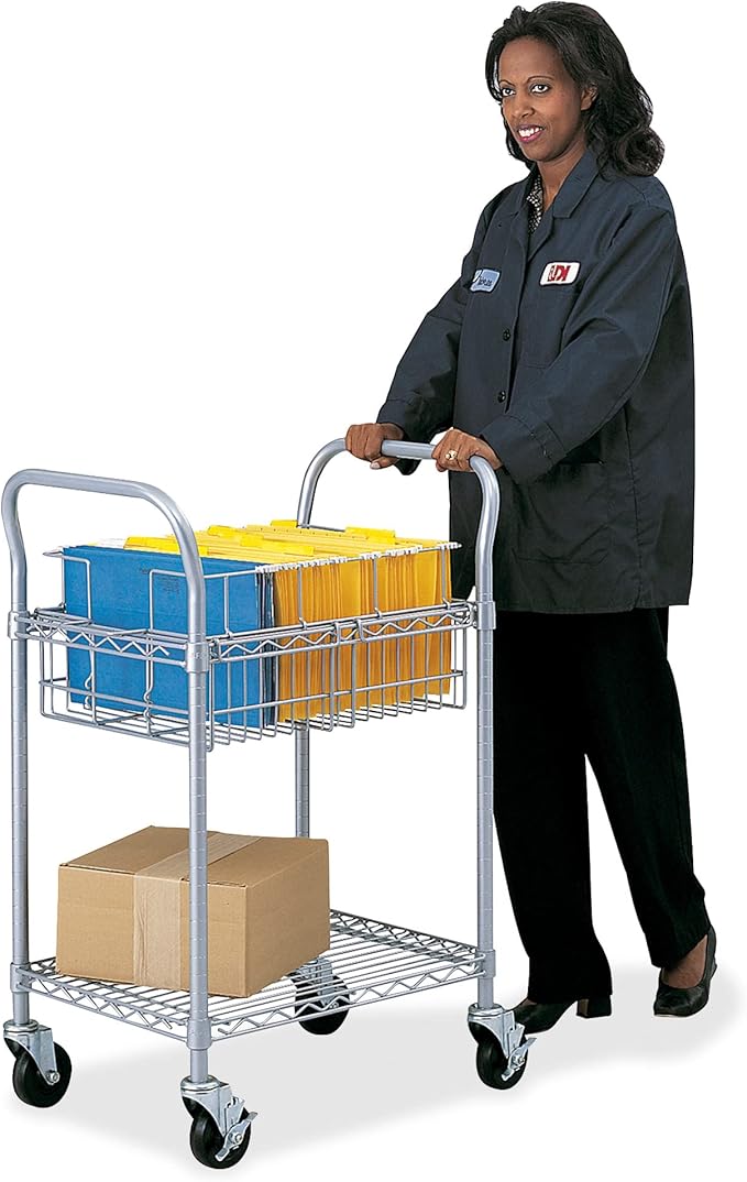 Safco 5235GR Wire Mail Cart Holds 75 Legal Folders, Sold Separately, Gray